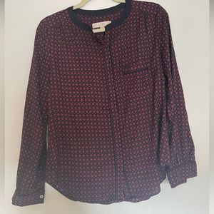 LOFT Patterned button down blouse